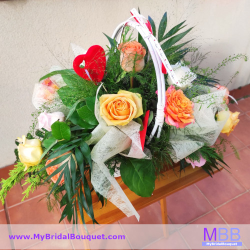 Tricolor Roses Basket