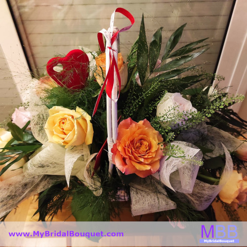 Tricolor Roses Basket